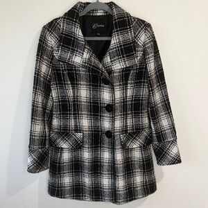 Guess Black and White Blazer Classic‎ Wool Blend
